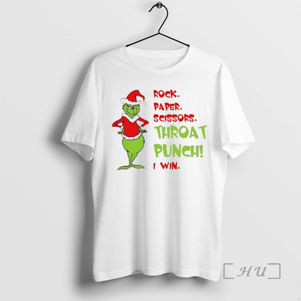 Officials Grinch Christmas Rock Paper Scissors Throat Punch I Win Shirt Hoodie Sweatshirt | PurePodTees.com