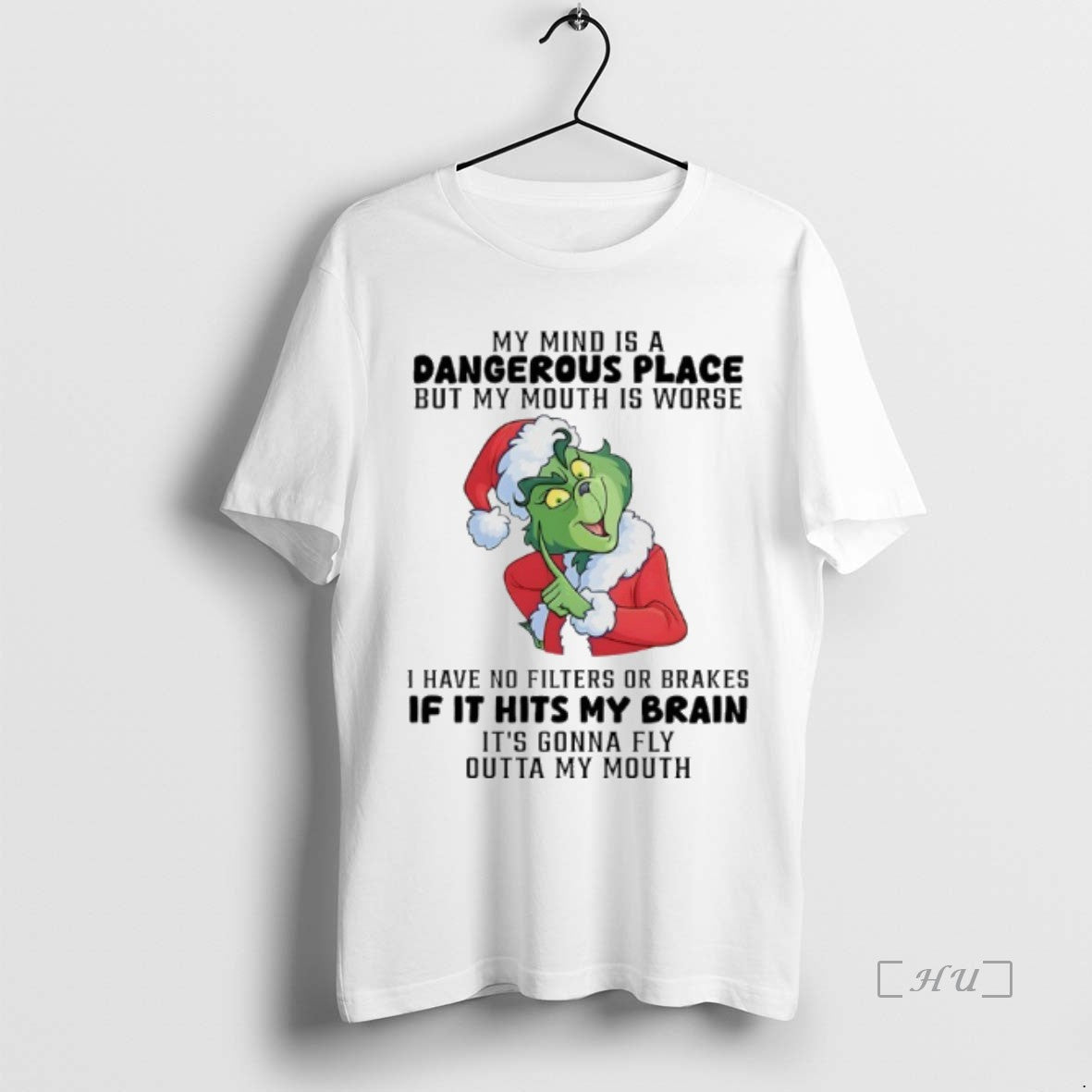 Officials Grinch Christmas Santa My Mind Is A Dangerous Place But My Mouth Is Worse Shirt Hoodie Sweatshirt | PurePodTees.com