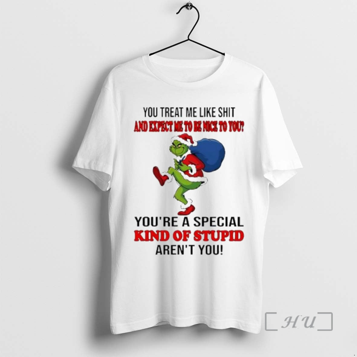 Officials Grinch Christmas You Treat Me Like Shit And Expect Ne To Be Nice To Shirt Hoodie Sweatshirt | PurePodTees.com
