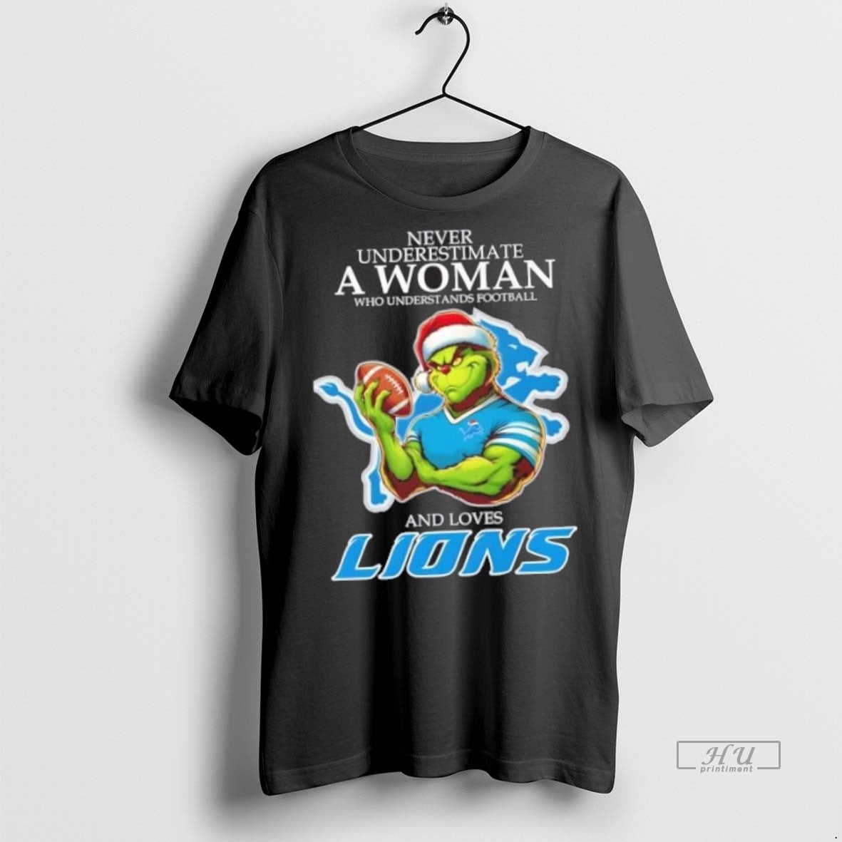 Officials Grinch Christmas Never Underestimate A Woman Who Understands Football And Loves Detroit Lions Premium Shirt...