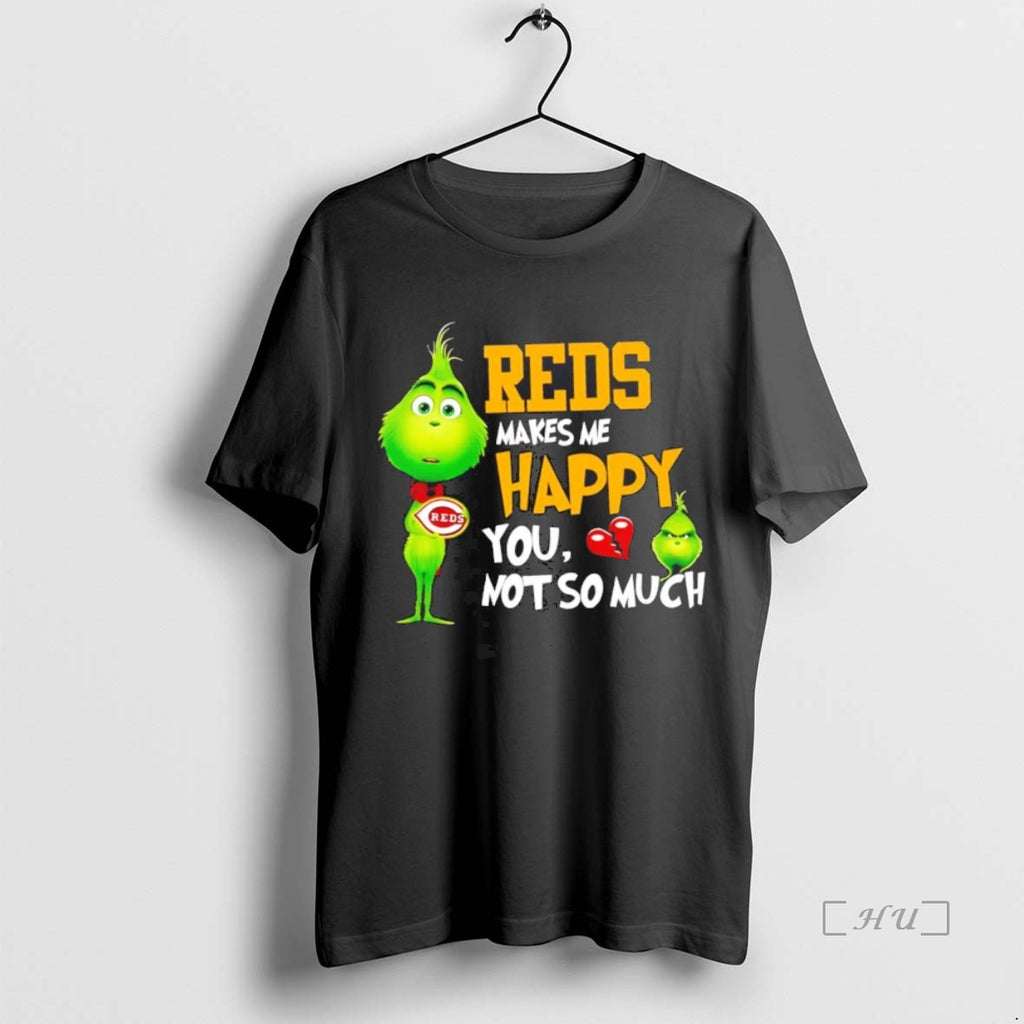 Officials Grinch Cincinnati Reds Makes Me Happy You Not So Much Christmas Premium T Shirts Hoodie Sweatshirt