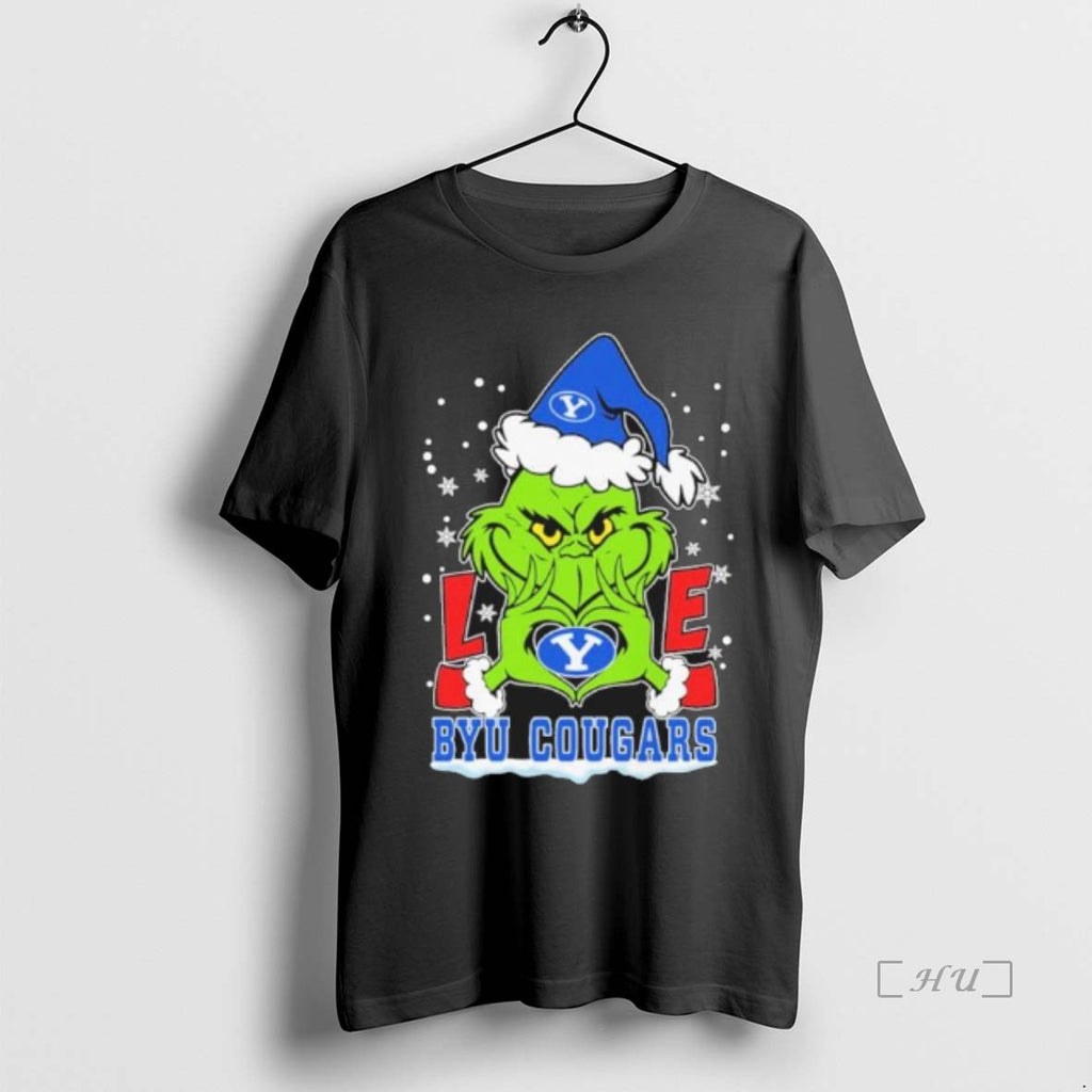 Officials Grinch Hand Love Byu Cougar Christmas Shirt Hoodie Sweatshirt | PurePodTees.com