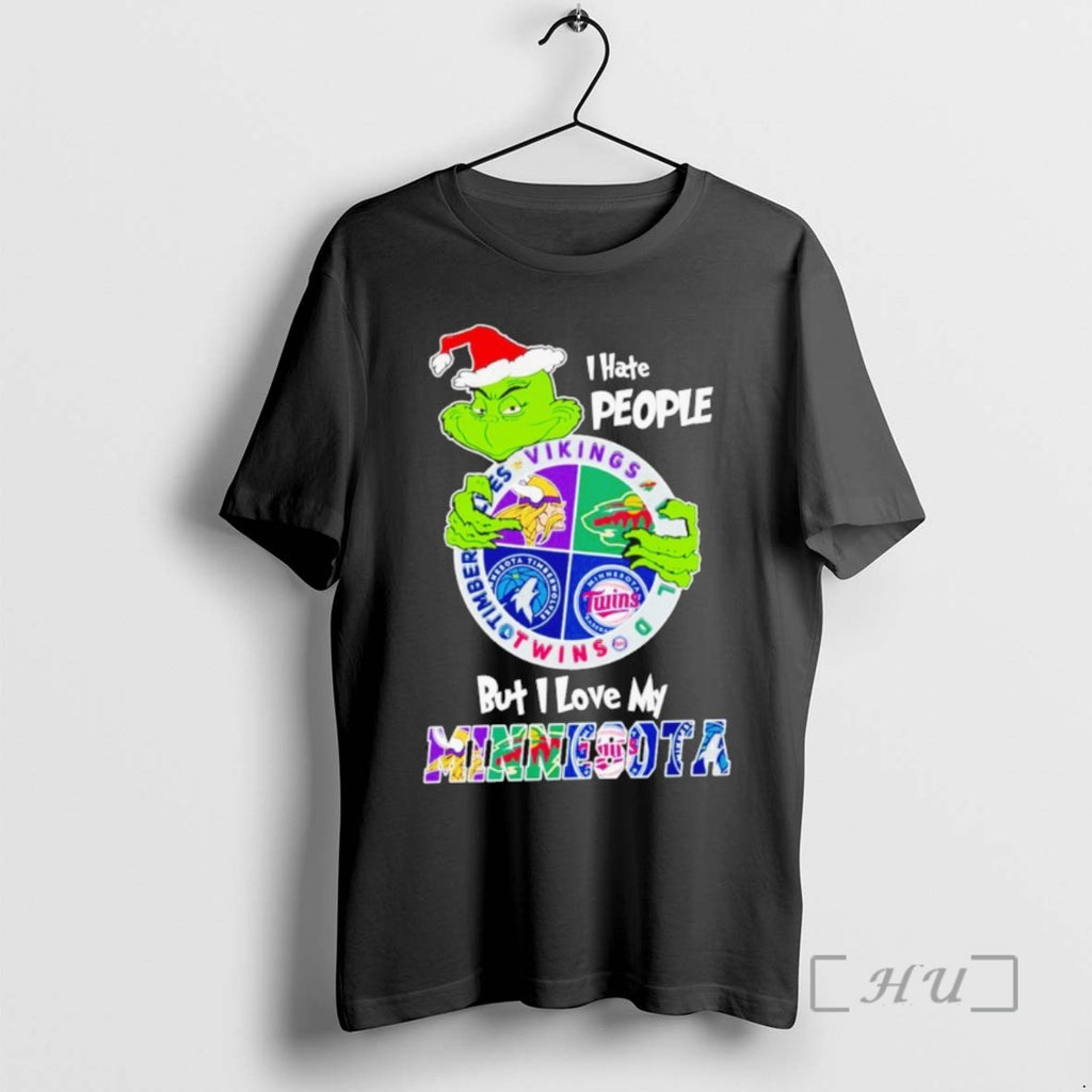 Officials Grinch I Hate People But I Love My Minnesota Sports Teams Christmas