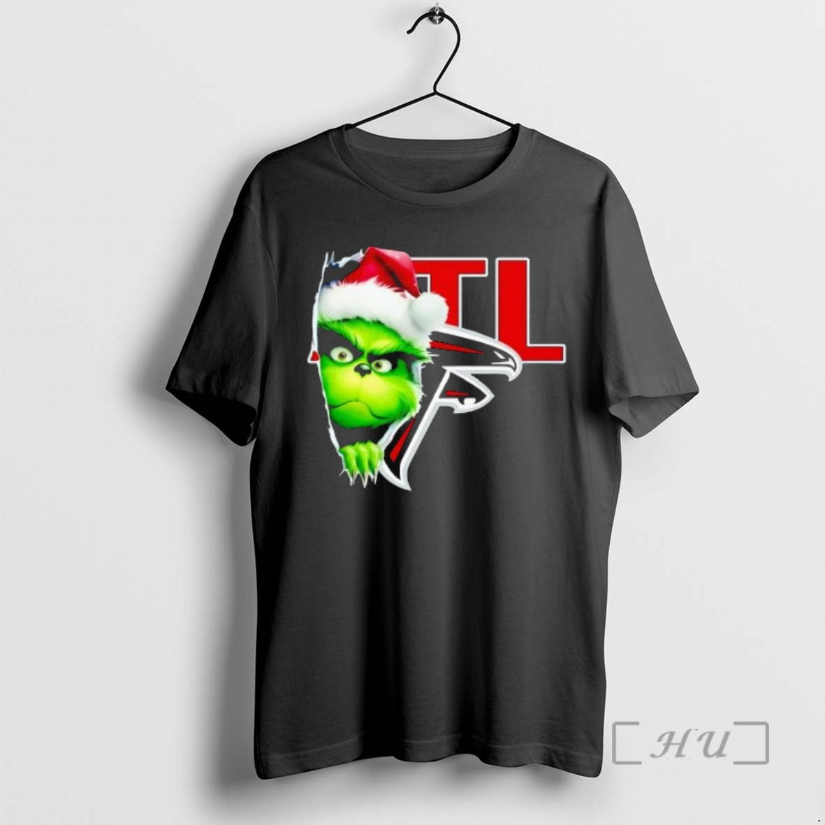 Officials Grinch Peeking Through Atlanta Falcons Christmas Holiday Shirt Hoodie Sweatshirt | PurePodTees.com