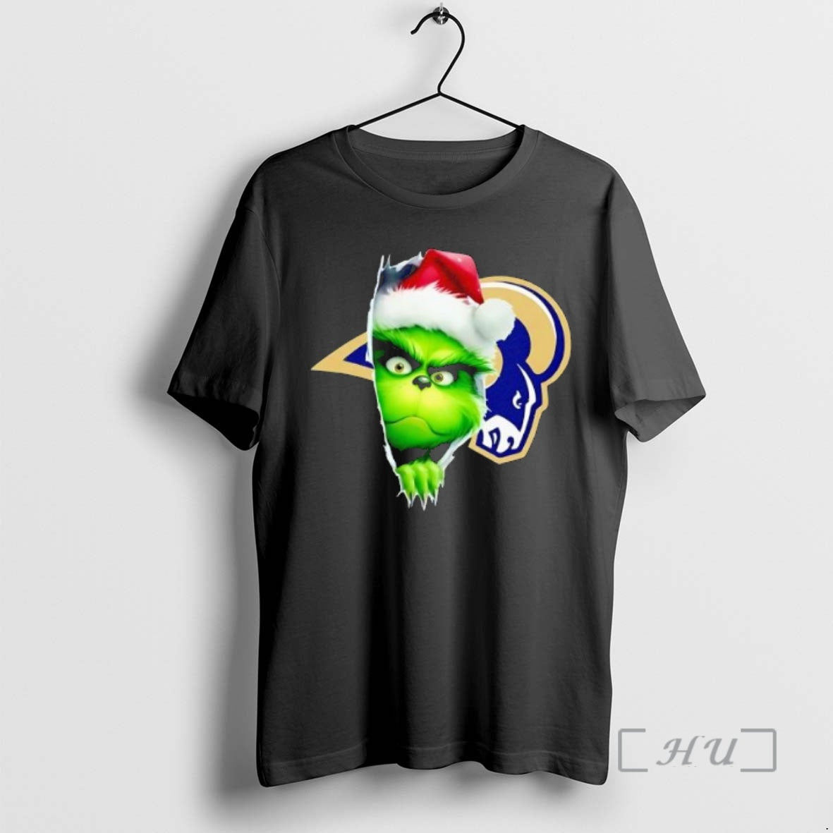 Officials Grinch Peeking Through La Rams Christmas Holiday Shirt Hoodie Sweatshirt | PurePodTees.com