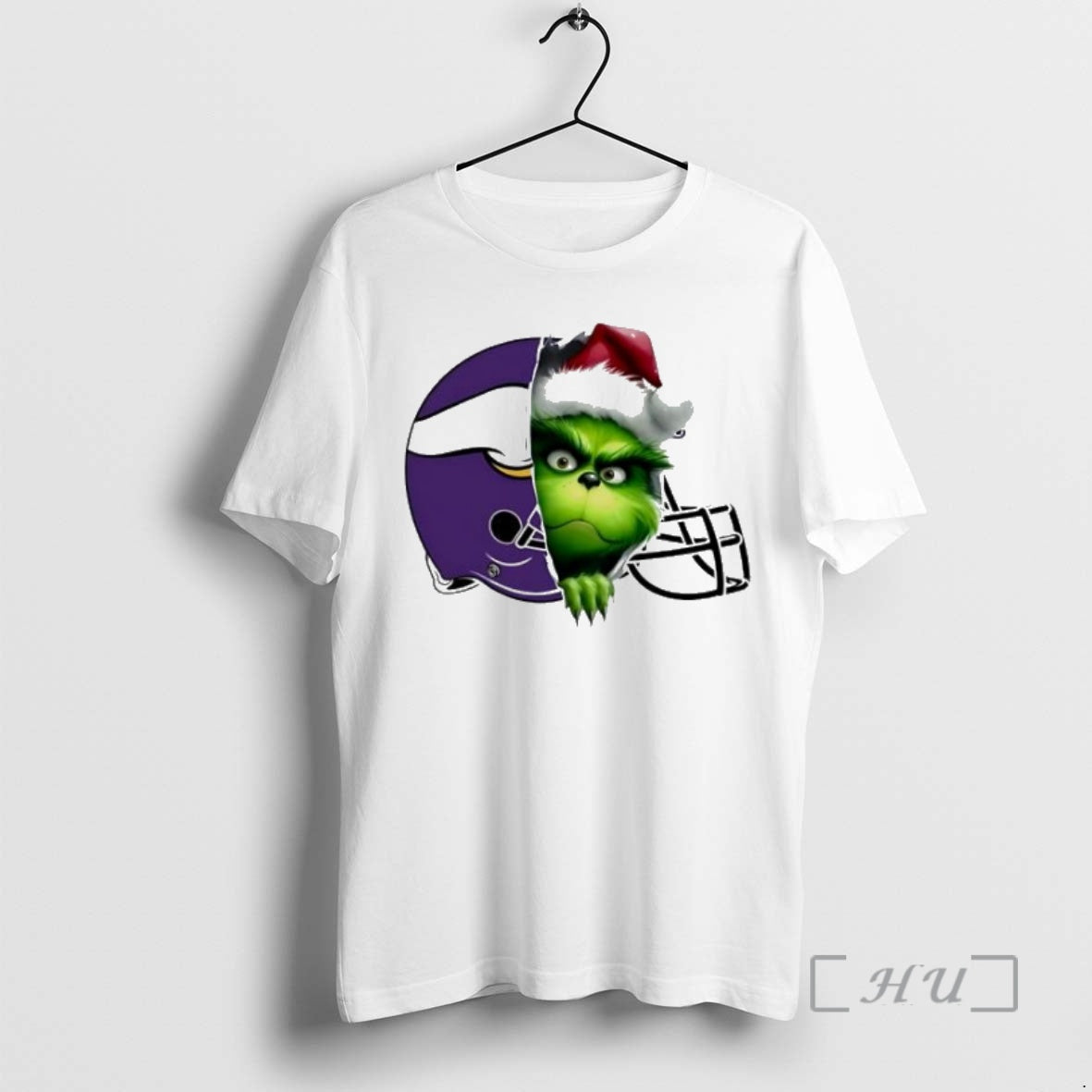 Officials Grinch Peeking Through Minnesota Vikings Christmas Holiday Shirt Hoodie Sweatshirt | PurePodTees.com