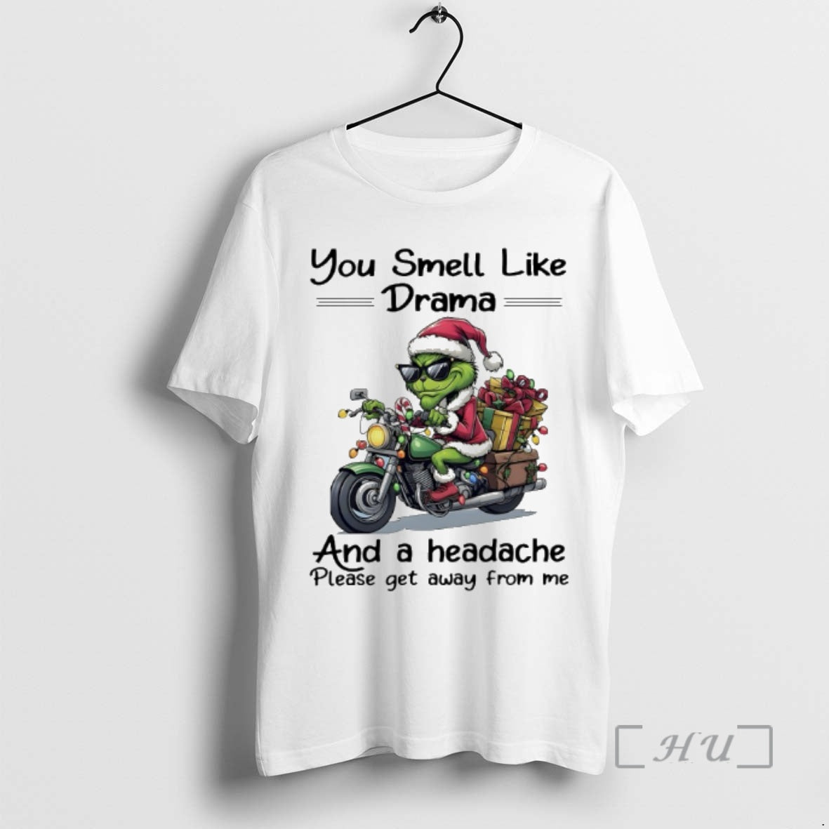Officials Grinch Santa Christmas You Smell Like Drama And A Headache Please Get Away From Shirt Hoodie Sweatshirt