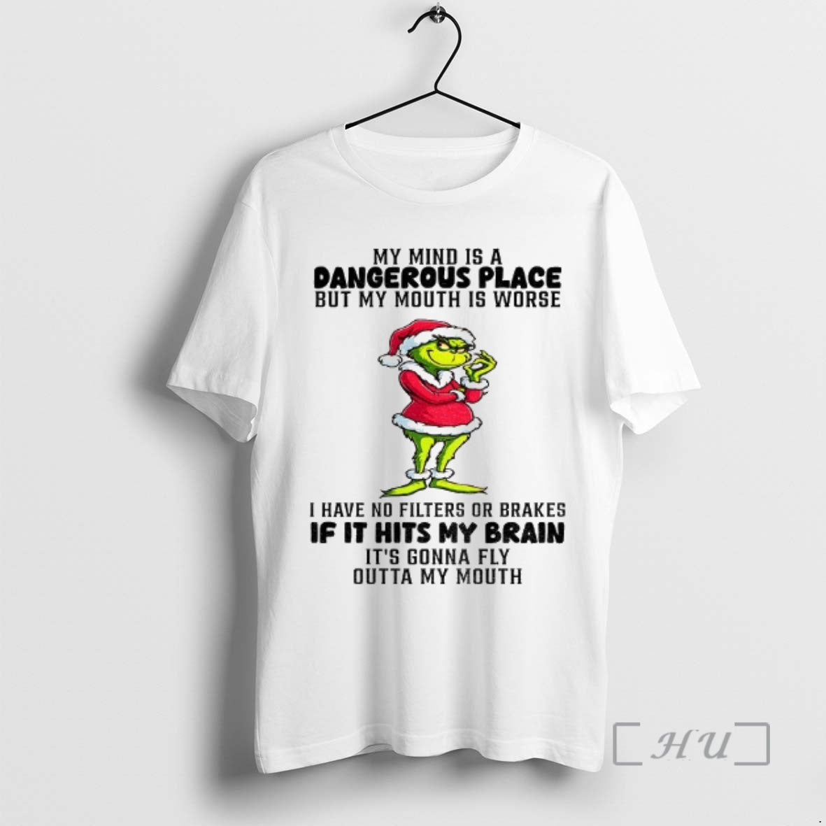 Officials Grinch Santa Claus My Mind Is A Dangerous Place But My Mouth Is Worse Shirt Hoodie Sweatshirt | PurePodTees.com