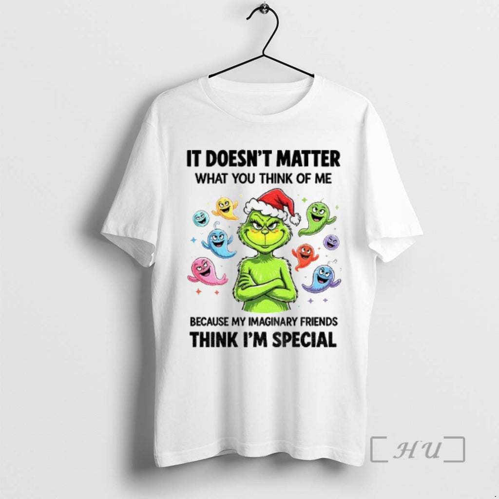 Officials Grinch Santa Hat Ghost It Doesnt Matter What You Think Of Me Because My Shirt Hoodie Sweatshirt | PurePodTees.com