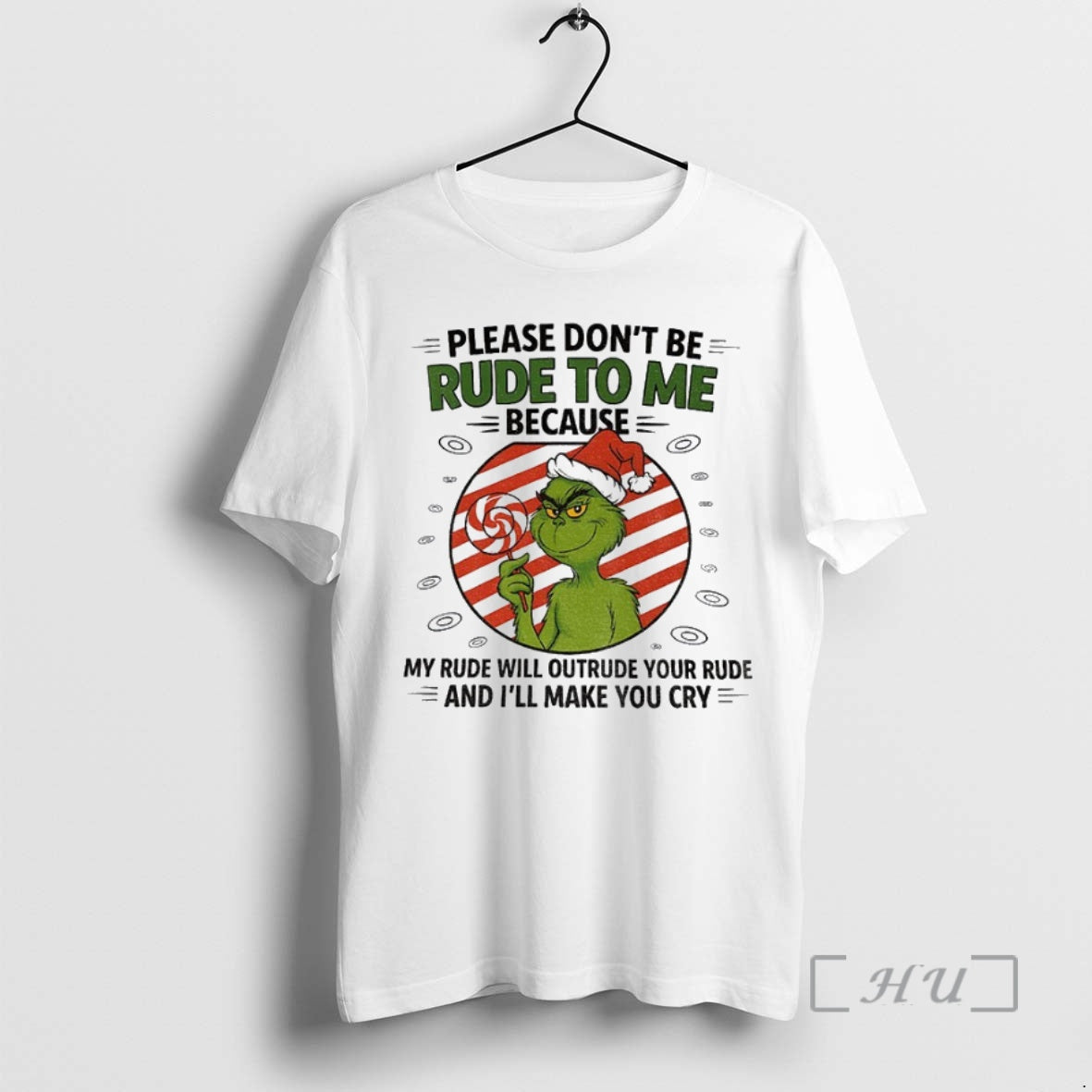 Officials Grinch Santa Hat Please Dont Be Rude To Me Because My Rude Will Outrude Shirt Hoodie Sweatshirt | PurePodTees.com