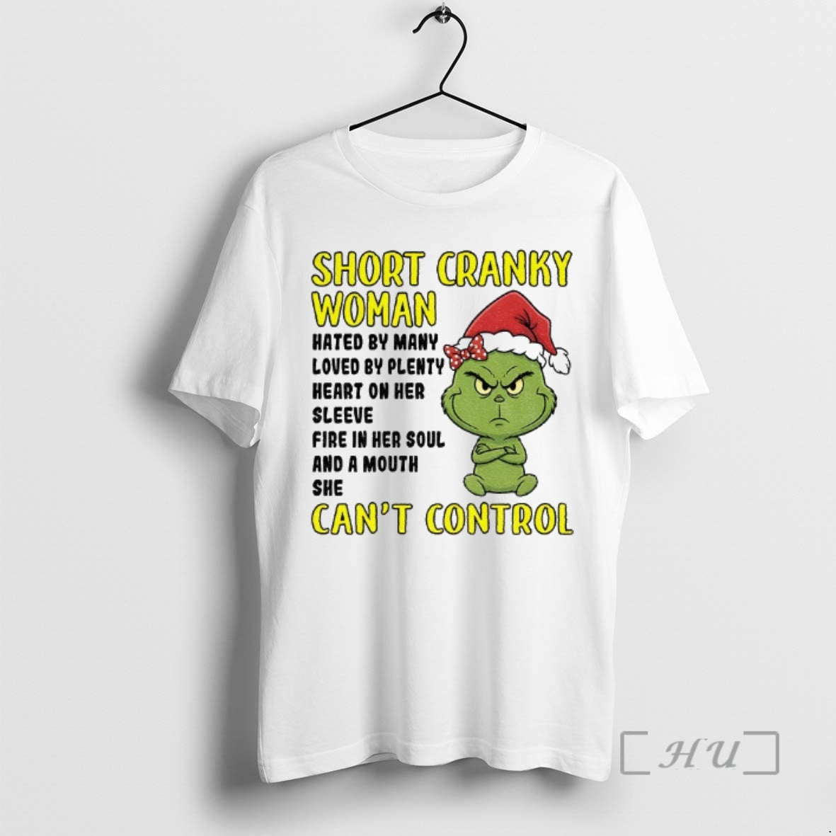 Officials Grinch Santa Hat Short Cranky Woman Hated By Many Loved By Plenty Heart On Shirt Hoodie Sweatshirt