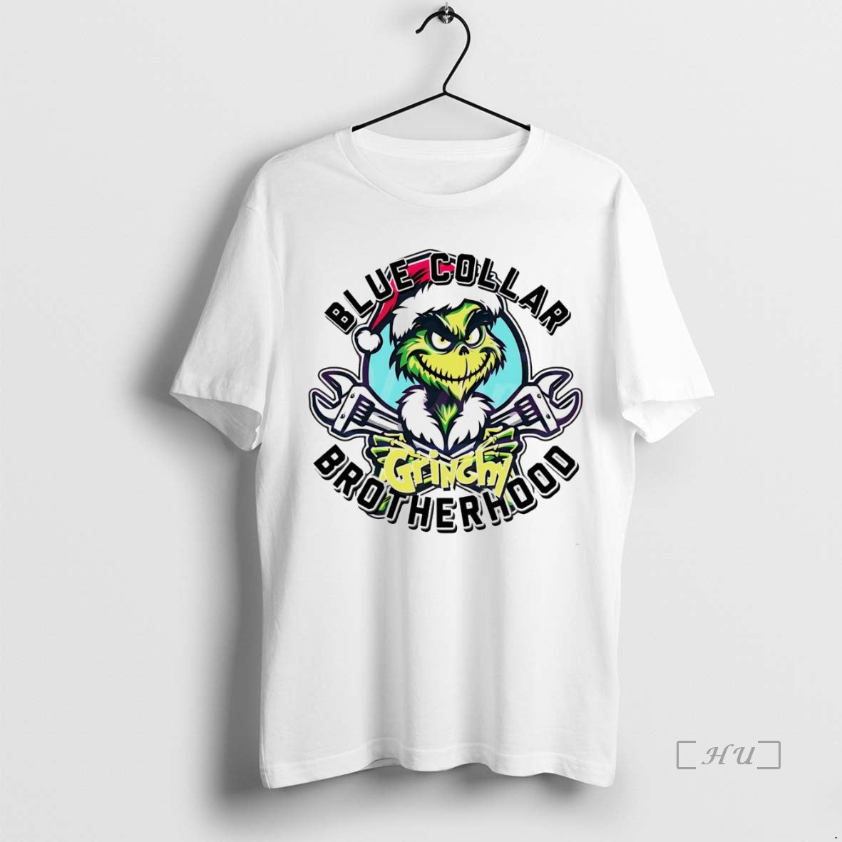 Officials Grinch Blue Collar Grinchy Brotherhood Christmas White Shirt Hoodie Sweatshirt | PurePodTees.com