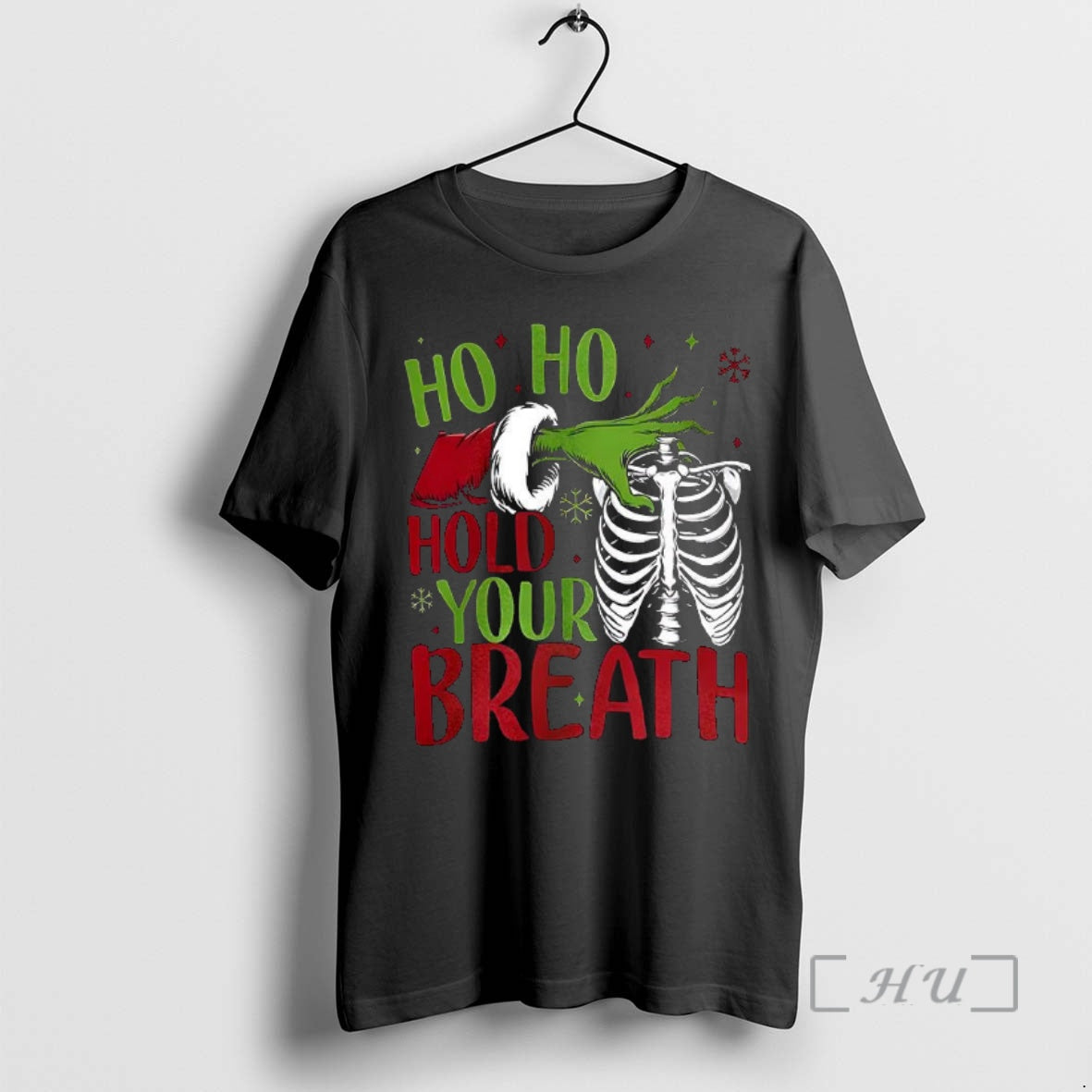 Officials Grinch Ho Ho Hold Your Breath Ribcage Christmas Shirt Hoodie Sweatshirt | PurePodTees.com