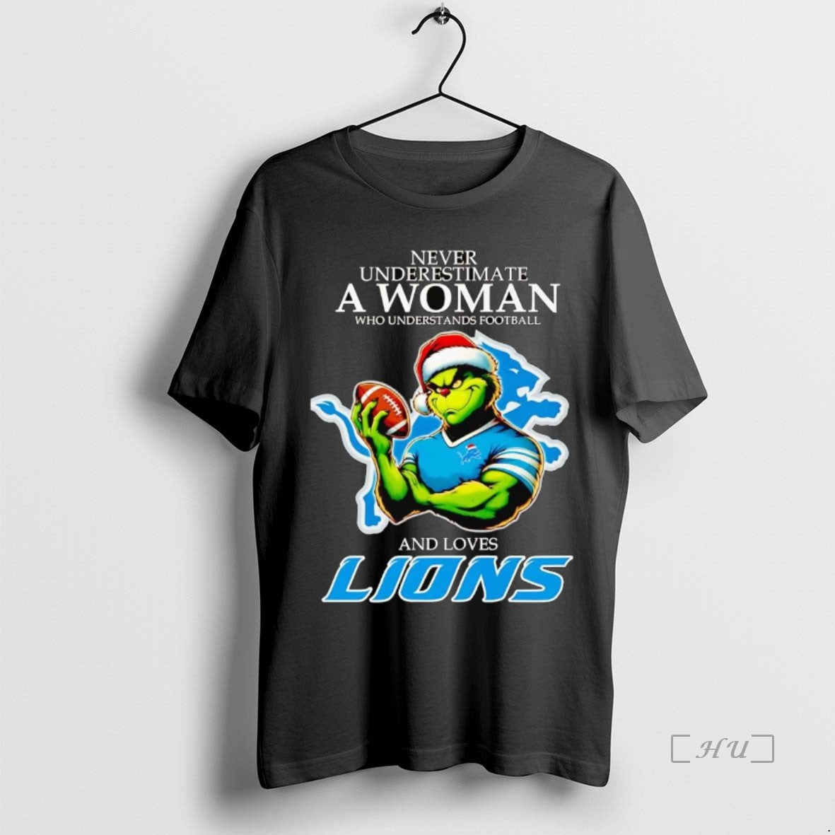Officials Grinch Never Underestimate A Woman Who Understands Football And Loves Lions Christmas Premium Shirt Hoodie...