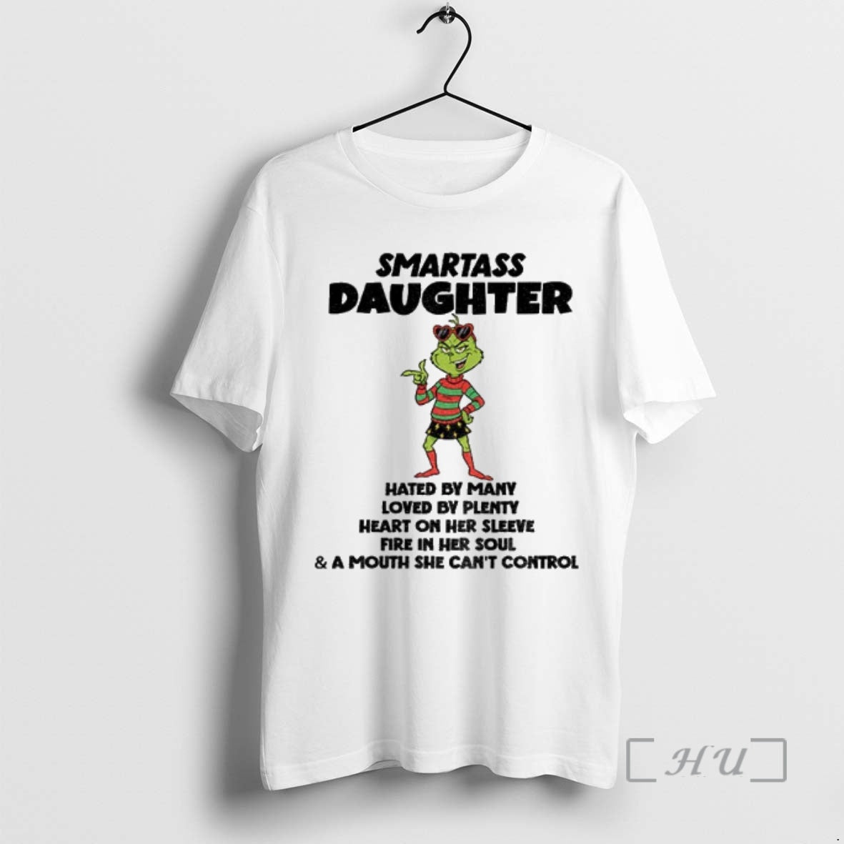 Officials Grinch Smartass Daughter Hated By Many Loved By Plenty Heart On Her Sleeve Fire Shirt Hoodie Sweatshirt
