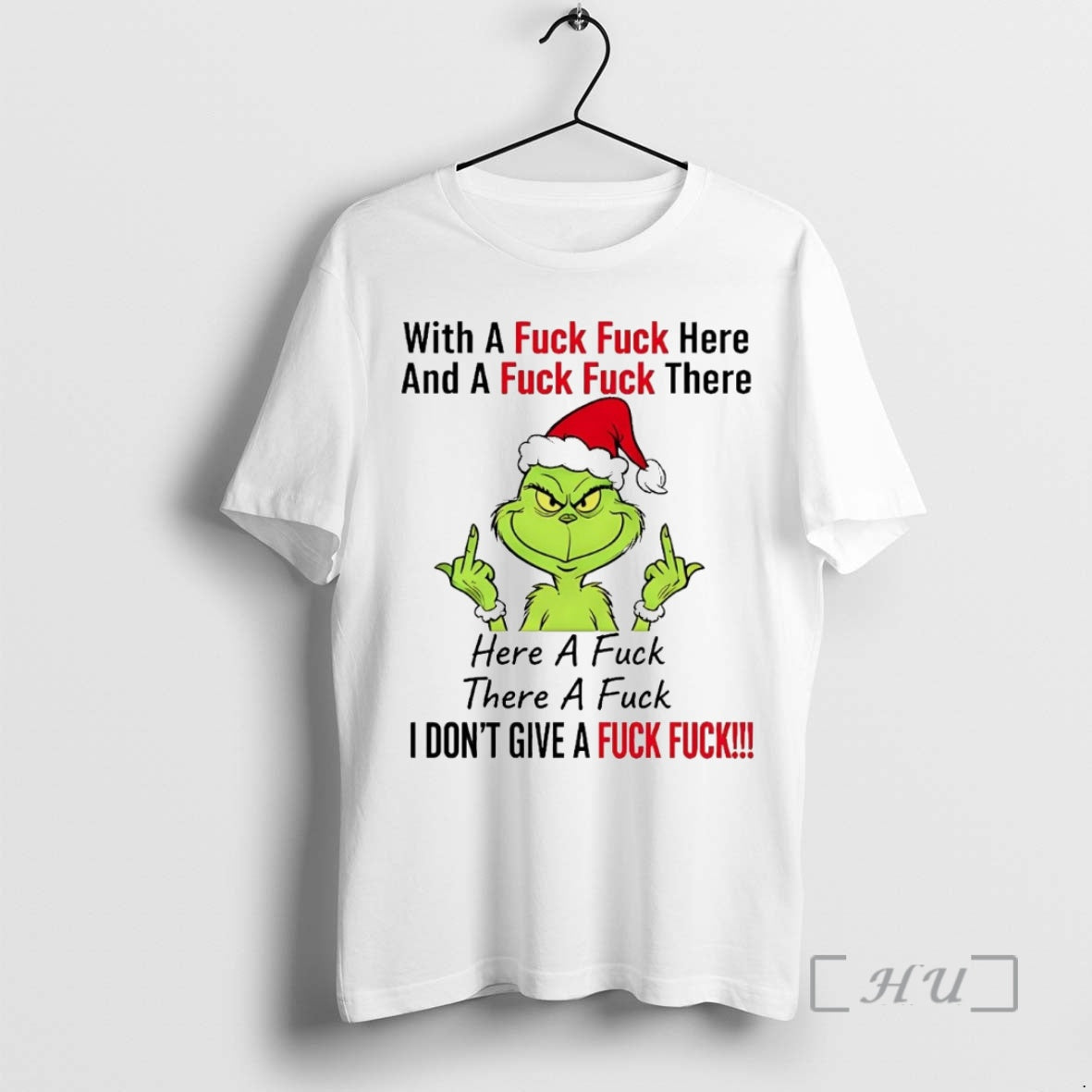 Officials Grinch With A Fuck Here And Fuck There Christmas Shirt Hoodie Sweatshirt | PurePodTees.com