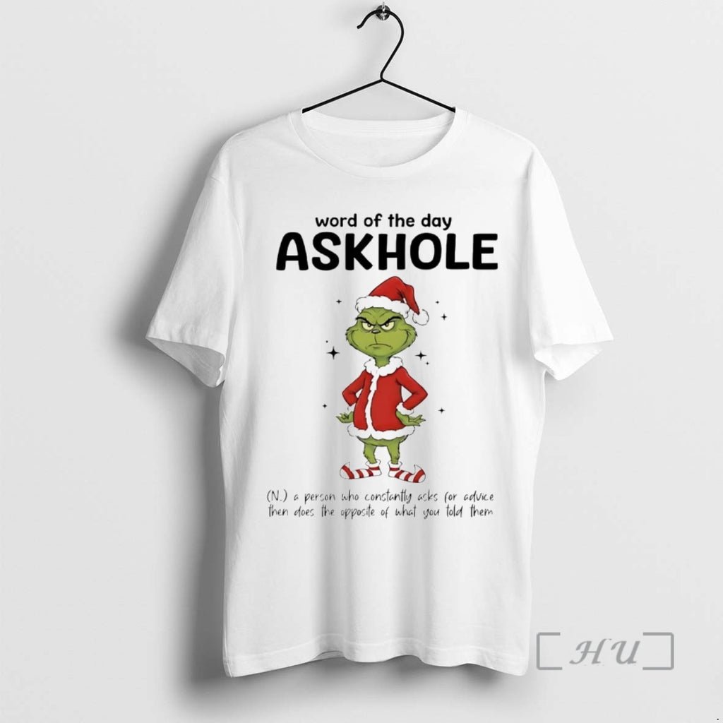 Officials Grinch Word Of The Day Askhole Definition Meaning Christmas Shirt Hoodie Sweatshirt | PurePodTees.com