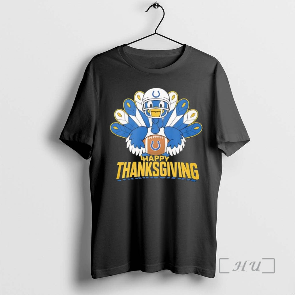 Officials Happy Thanksgiving Turkey Wearing Indianapolis Colts Horseshoe Logo Shirt Hoodie Sweatshirt | PurePodTees.com