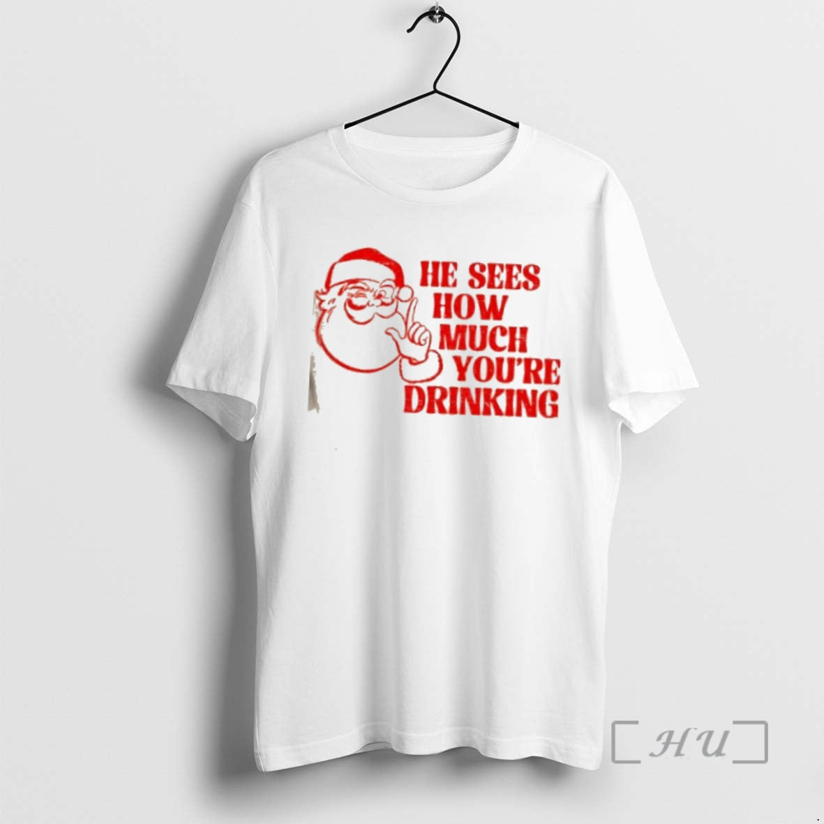 Officials He Sees How Much Youre Drinking Santa Xmas Christmas Shirt Hoodie Sweatshirt | PurePodTees.com