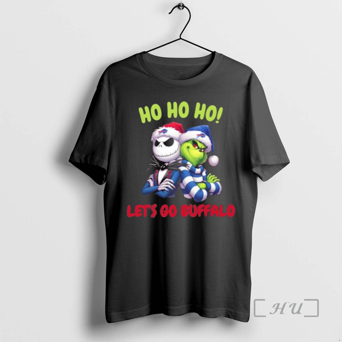 Officials Ho Ho Ho Lets Go Buffalo Jack And Grinch Shirt Hoodie Sweatshirt | PurePodTees.com