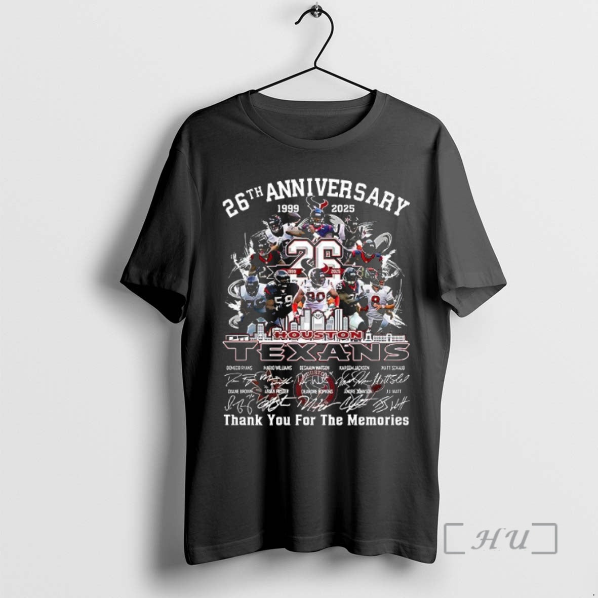 Officials Houston Texans 26th Anniversary 1999 2025 Thank You For The Memories Signature Shirt Hoodie Sweatshirt