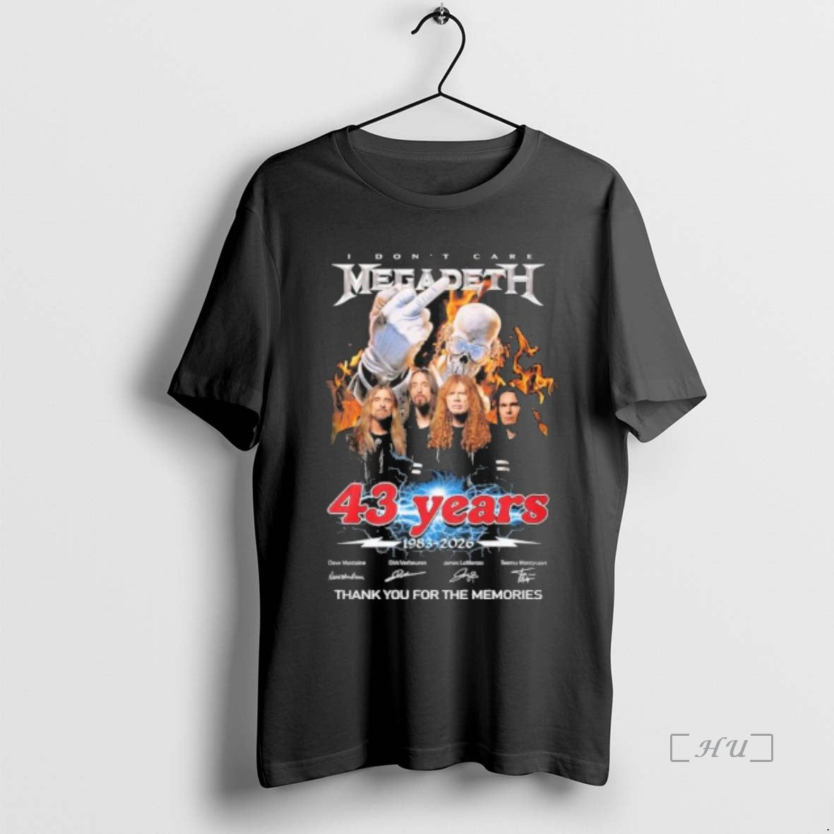 Officials I Dont Care Megadeth 43 Years 1983 2026 Thank You For The Memories Premium Shirt Hoodie Sweatshirt