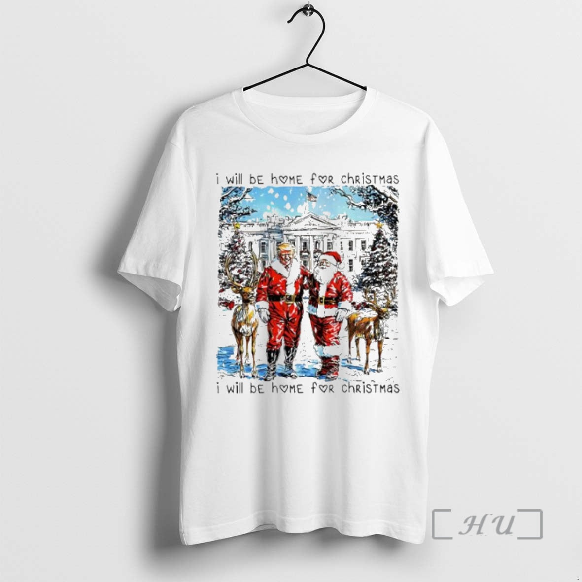 Officials I Will Be Home For Christmas Santa Trump Shirt Hoodie Sweatshirt | PurePodTees.com