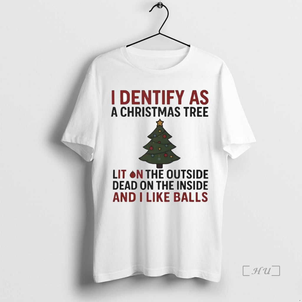 Officials I Identify As A Christmas Tree Lit On The Outside Circle Premium T Shirts Hoodie Sweatshirt | PurePodTees.com