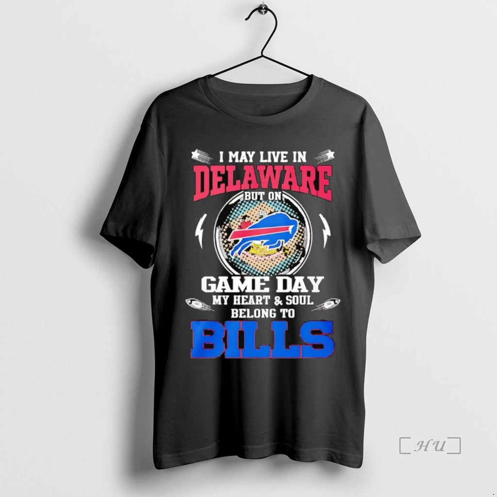 Officials I May Live In Delaware But On Game Day My Heart And Soul Belong Shirt Hoodie Sweatshirt | PurePodTees.com