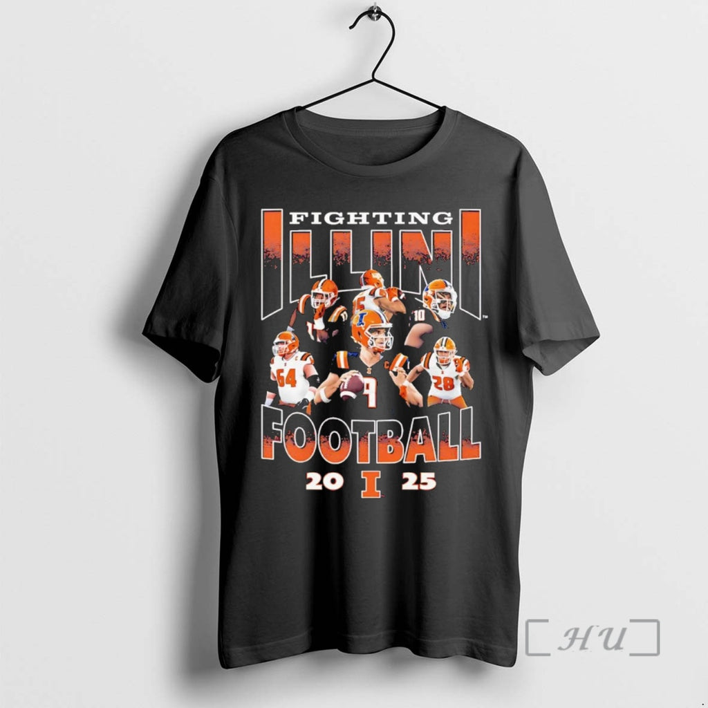 Officials Illinois Fighting Illini Captains Football 2025 Shirt Hoodie Sweatshirt | PurePodTees.com