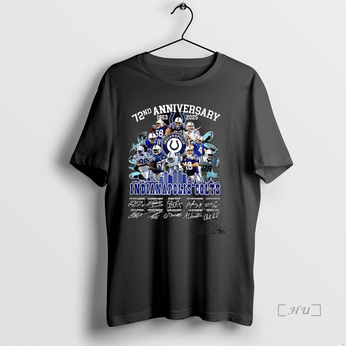 Officials Indianapolis Colts 72nd Anniversary 1953 2025 Signature Shirt Hoodie Sweatshirt | PurePodTees.com