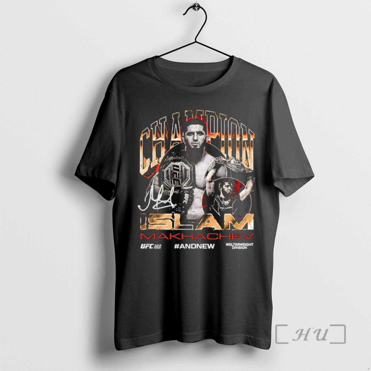 Officials Islam Makhachev Ufc 322 Welterweight Division Champion Signature Shirt Hoodie Sweatshirt | PurePodTees.com