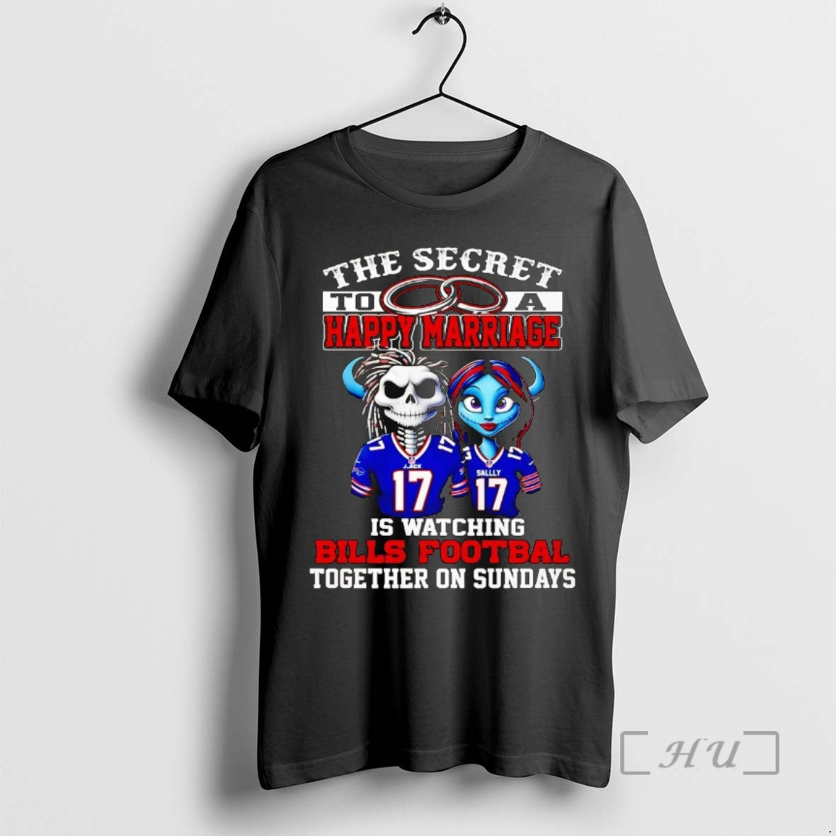 Officials Jack And Sally The Secret To A Happy Marriage Is Watching Bills Premium Shirt Hoodie Sweatshirt | PurePodTees.com