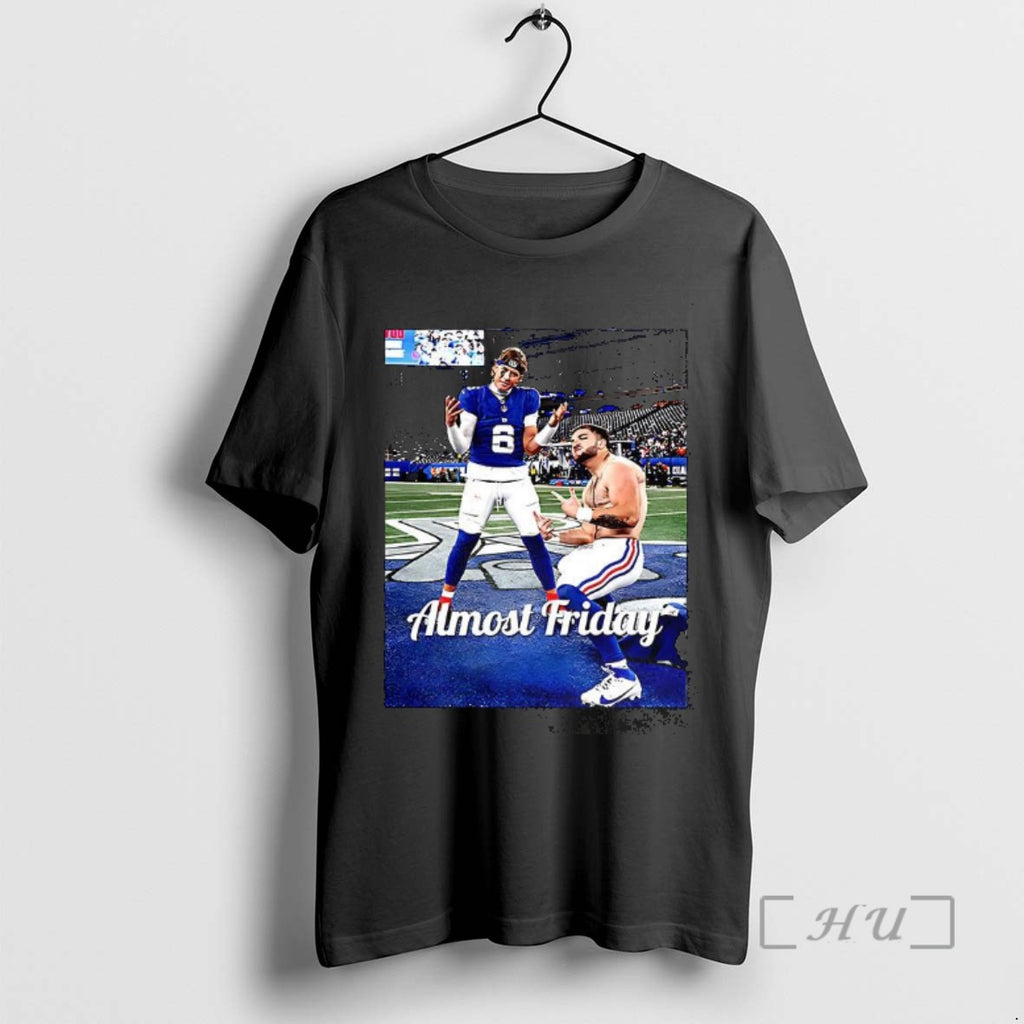 Officials Jaxson Dart And Cam Skattebo New York Giants Football Almost Friday T Shirt Sweater