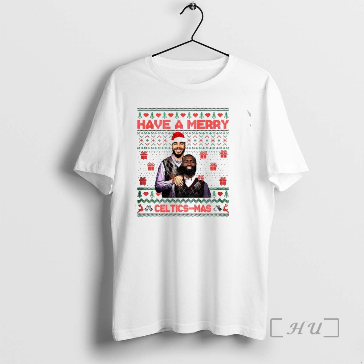 Officials Jayson Tatum Jaylen Brown Boston Basketball Have A Merry Celtics Mas Premium T Shirts Hoodie Sweatshirt
