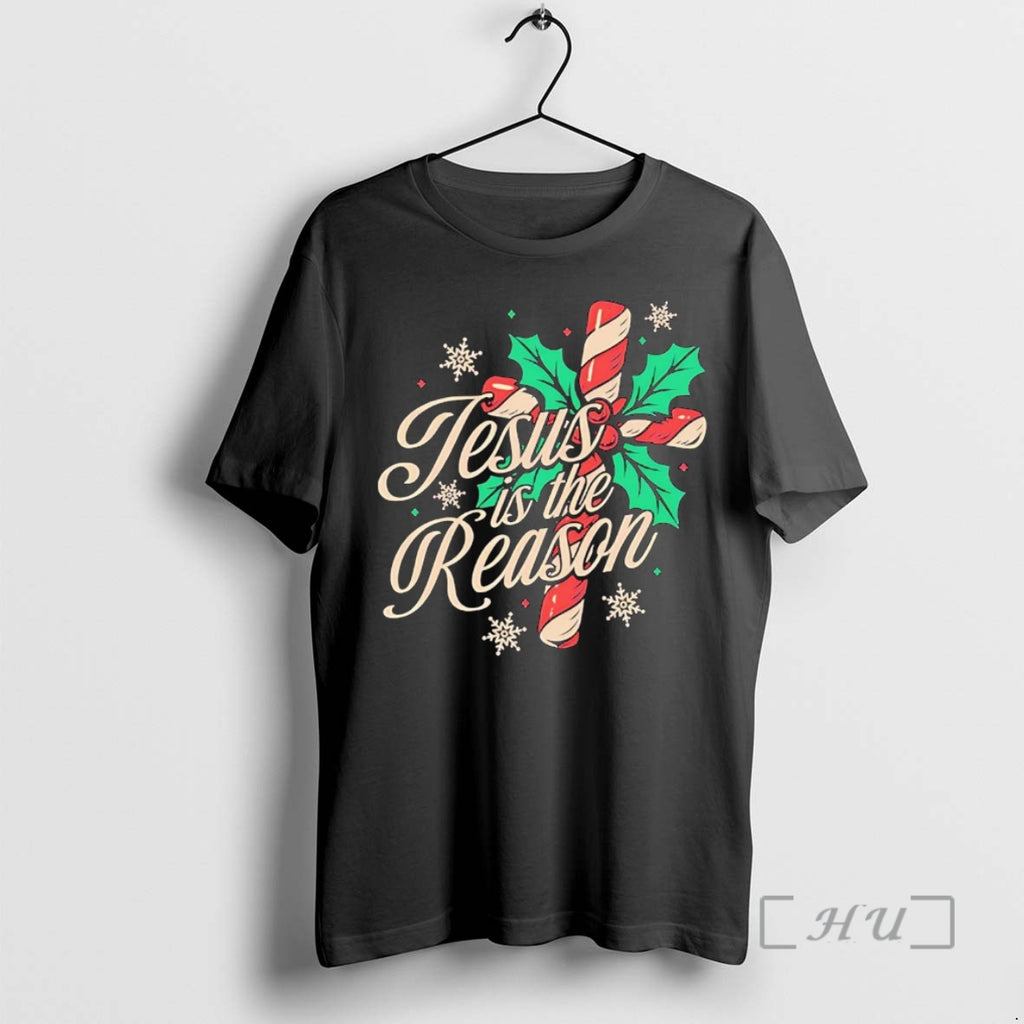 Officials Jesus Is The Reason Crossed Candy Cane Christmas Shirt Hoodie Sweatshirt | PurePodTees.com