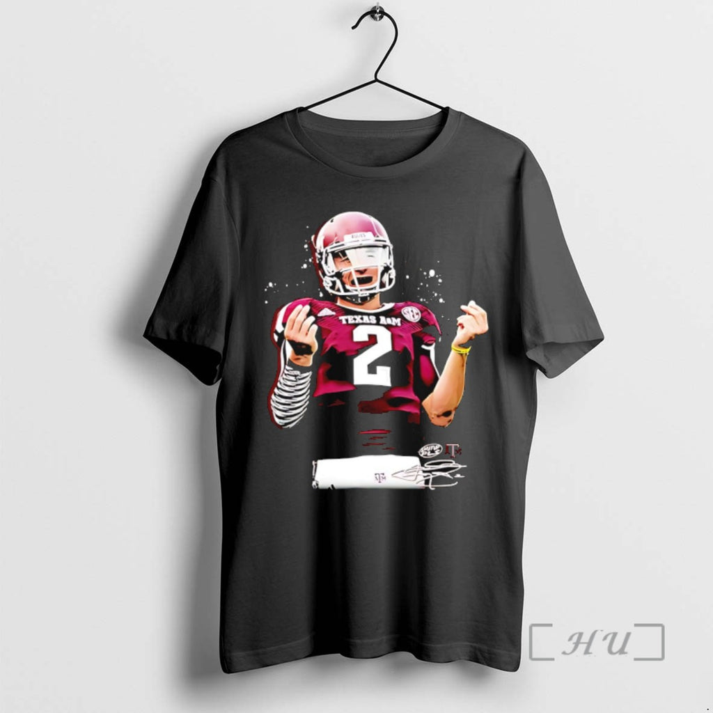 Officials Johnny Manziel Texas Am Aggies Player Collage Signature T Shirt Sweater