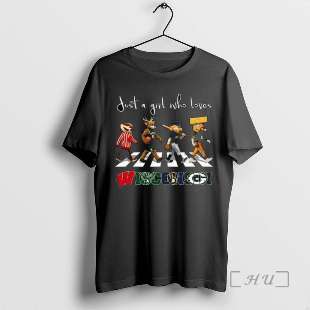 Officials Just A Girl Who Loves Mascot Wisconsin City Sports All Team 2025 Long Sleve Shirt Hoodie Sweatshirt