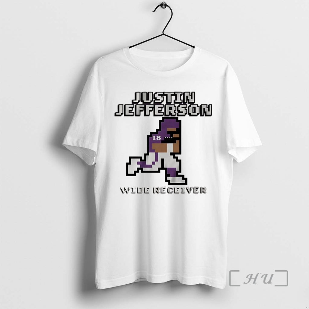Officials Justin Jefferson Minnesota Vikings Football Retro Baller 8 Bit T Shirt Sweater