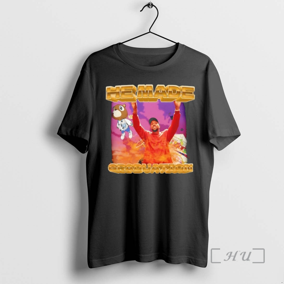 Officials Kanye West He Made Graduation 90s Bootleg Shirt Hoodie Sweatshirt | PurePodTees.com