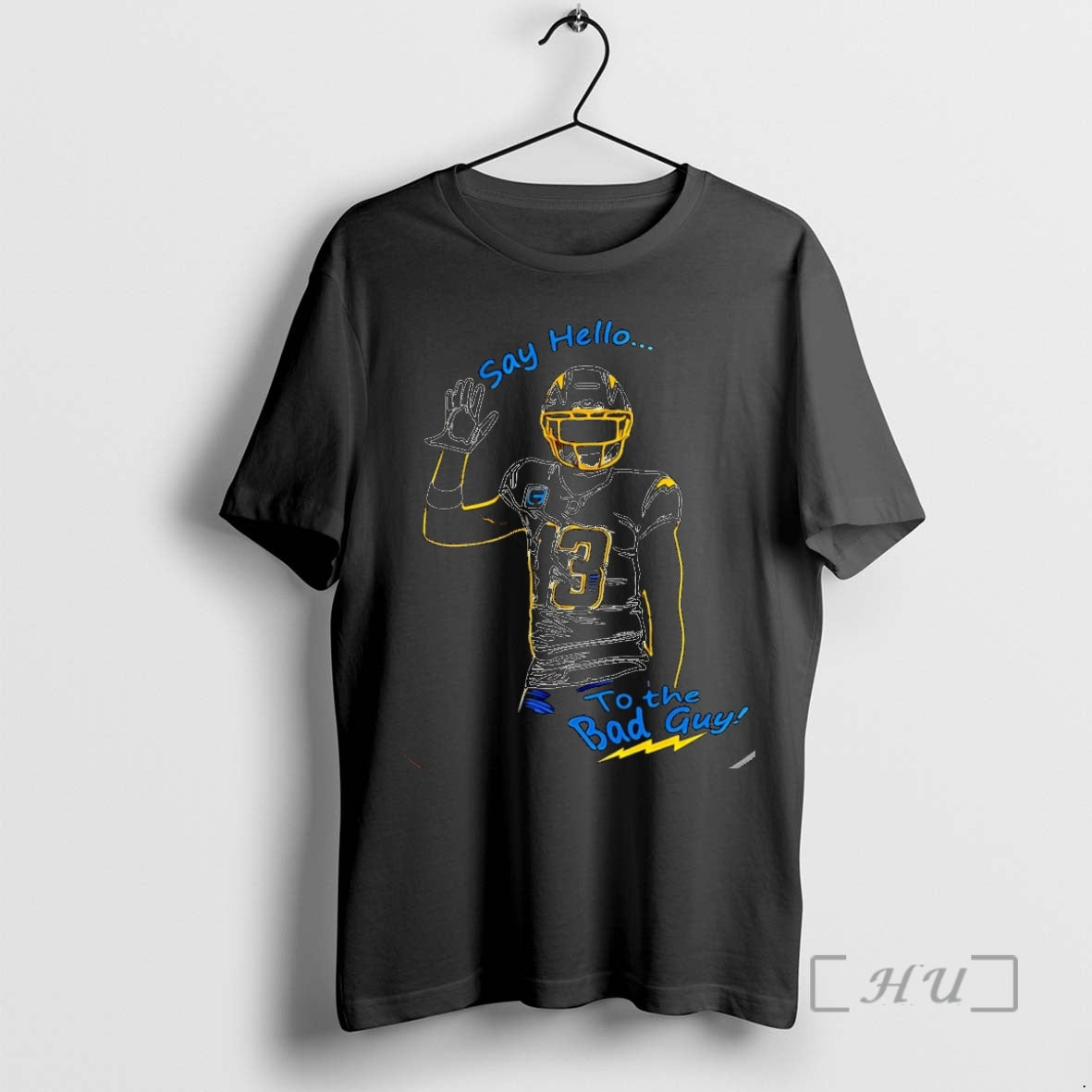 Officials Keenan Allen Los Angeles Chargers Say Hello To The Bad Guy Christmas Premium Shirt Hoodie Sweatshirt