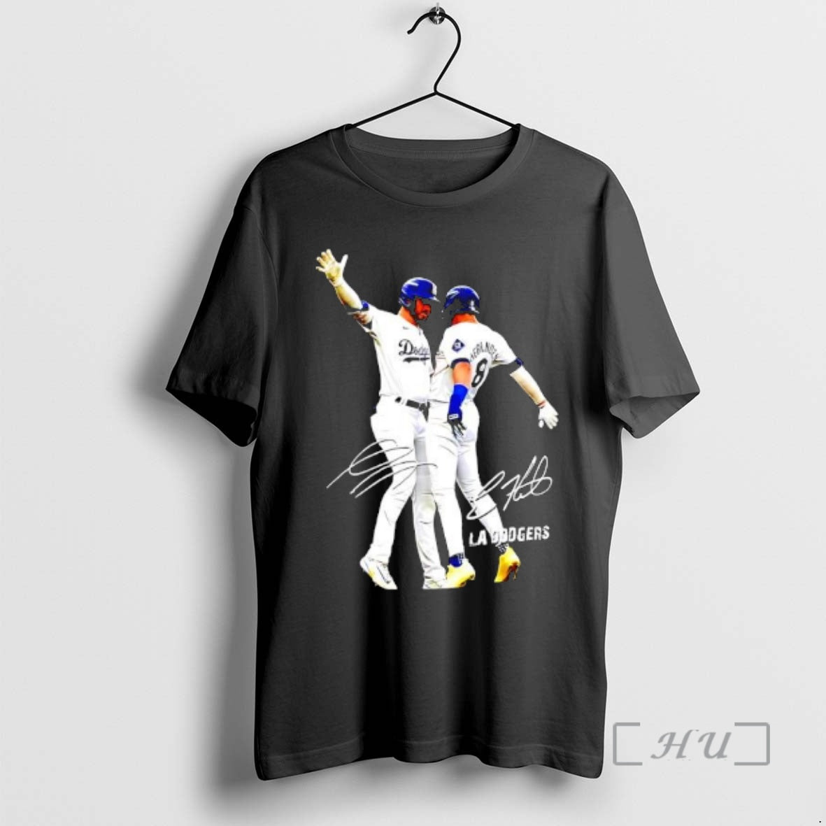Officials Kike Hernandez And Gavin Lux Funny Celebartion Los Angeles Baseball Signatures Premium T Shirts Hoodie Sweatshirt