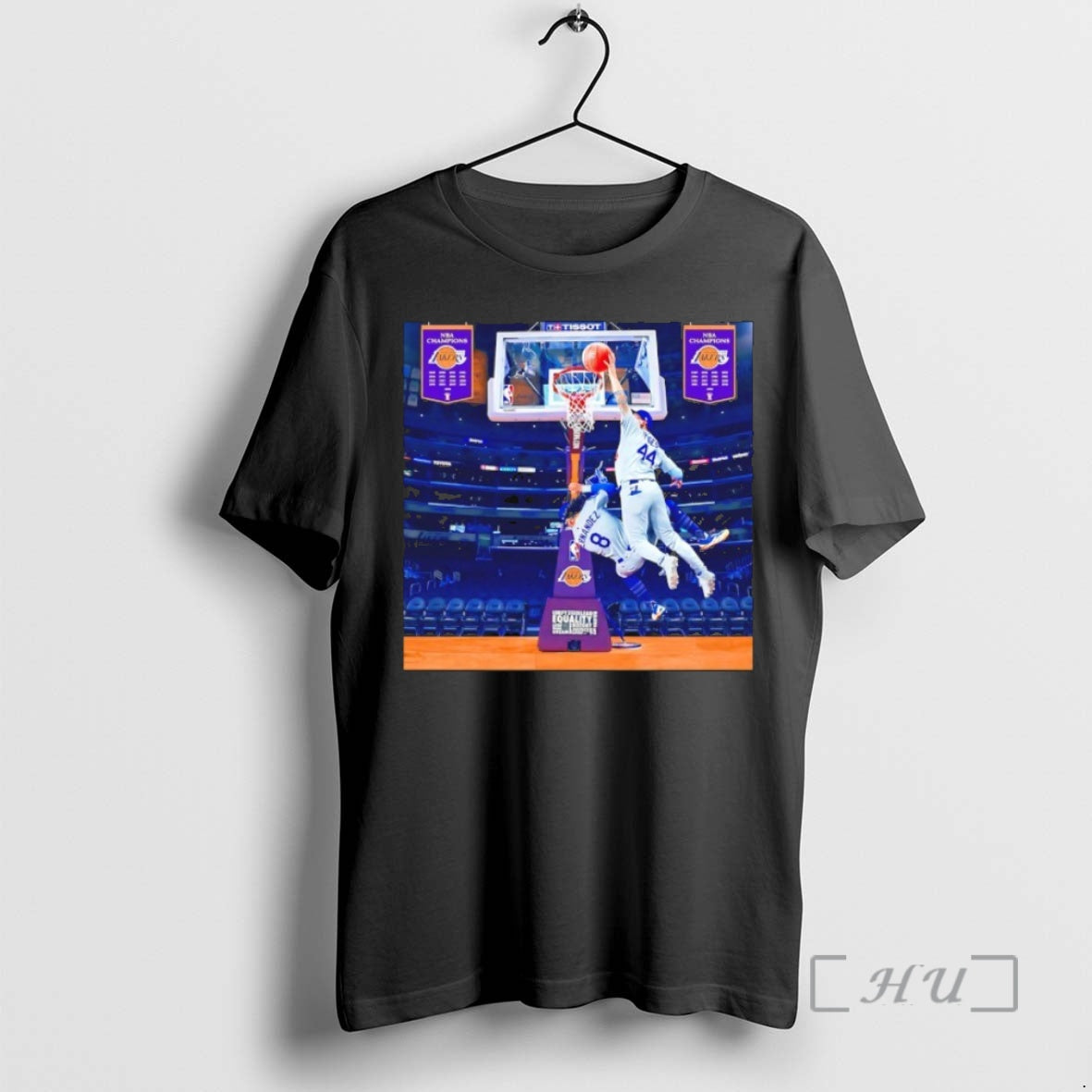 Officials Kike Hernandez And Andy Pages Playing Basketball Nba Los Angeles Lakers Premium T Shirts Hoodie Sweatshirt