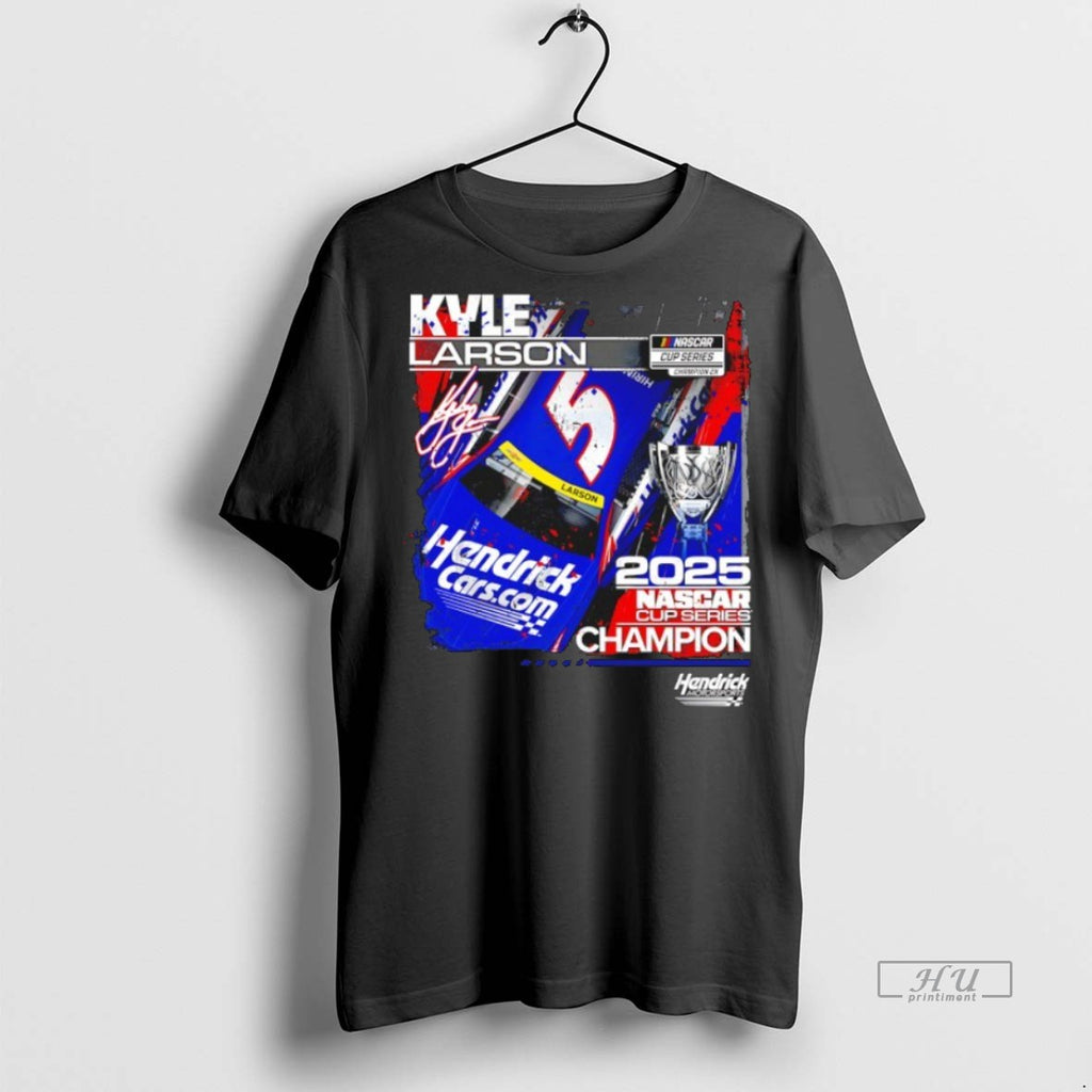 Officials Kyle Larson Hendrick 5 2025 Nascar Cup Series Champion Car Signature Premium Shirt Hoodie Sweatshirt