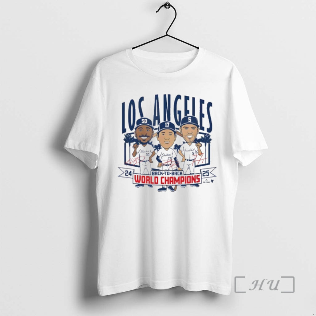 Officials La Baseball Back To Back World Champs Caricatures Shirt Hoodie Sweatshirt | PurePodTees.com