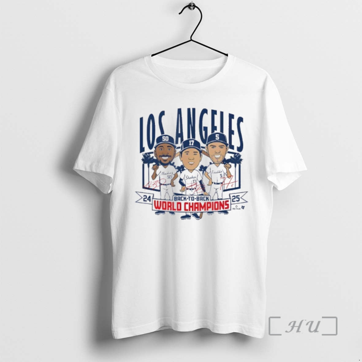 Officials La Baseball Back To Back World Champs Caricatures Shirt Hoodie Sweatshirt | PurePodTees.com
