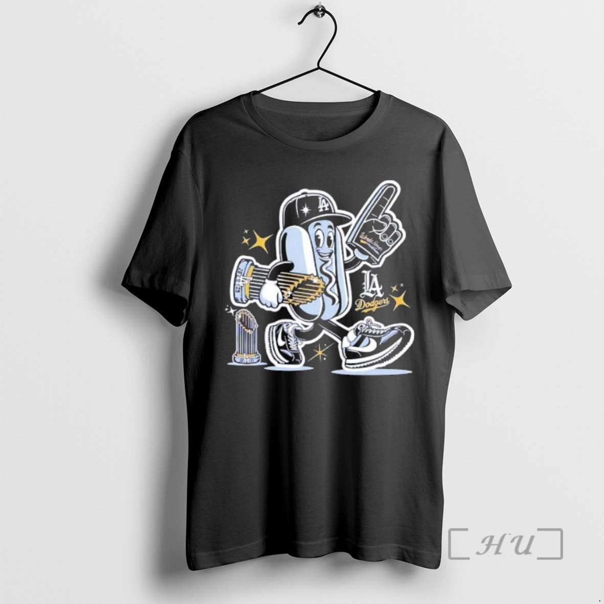 Officials La Dodgers World Series Champions Hot Dog Cartoon Mascot 2024 25 Premium T Shirts Hoodie Sweatshirt