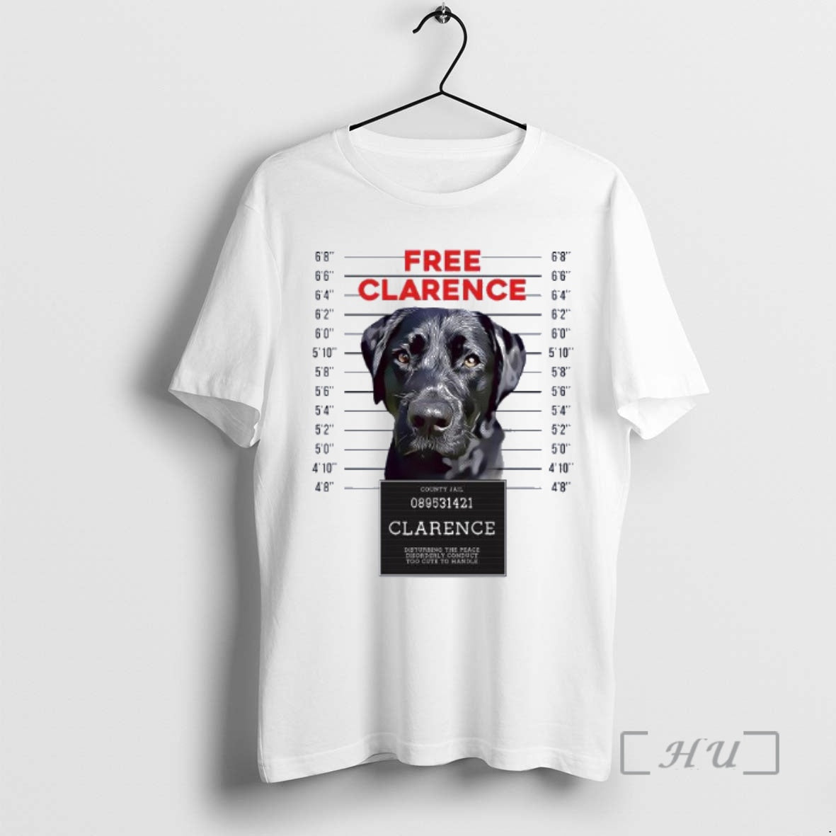 Officials Labrador Dog Mugshot Free Clarence Shirt Hoodie Sweatshirt | PurePodTees.com