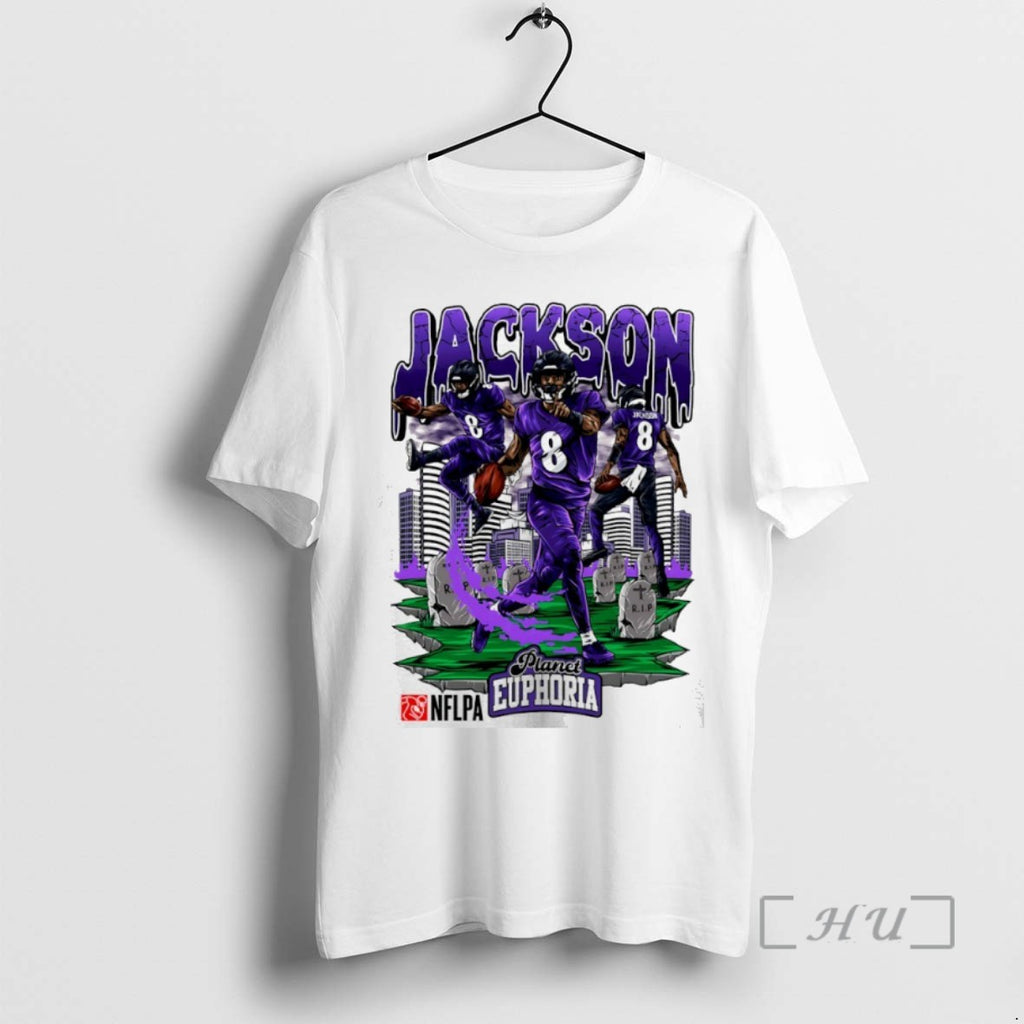 Officials Lamar Jackson 8 Baltimore Ravens Football Quarterback Comic T Shirt Sweater