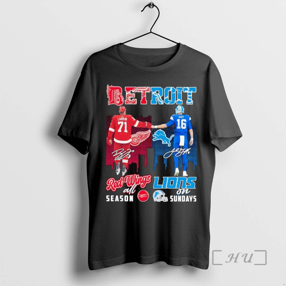 Officials Larkin And Goff Detroit Red Wings All Season Detroit Lions On Sundays Premium Shirt Hoodie Sweatshirt